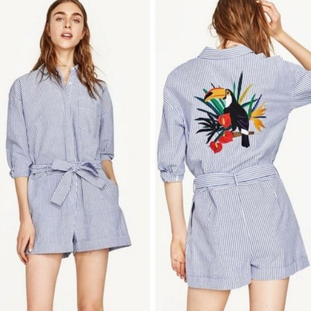Toucan 3/4 sleeve jumpshorts by Zara Basics Collection (S)